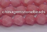 COP1223 15.5 inches 10mm faceted nuggets Chinese pink opal beads