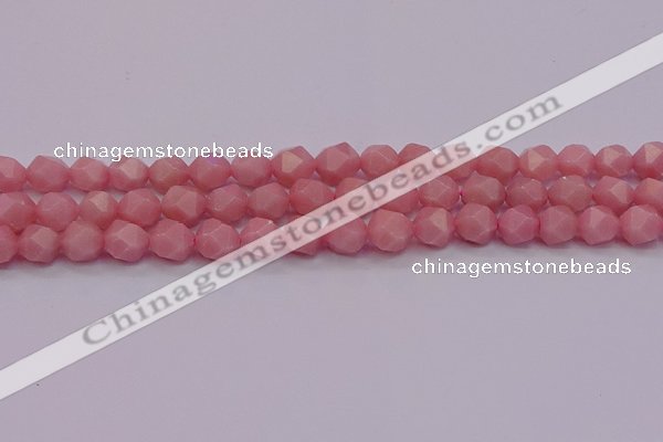 COP1223 15.5 inches 10mm faceted nuggets Chinese pink opal beads