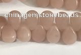 COP1246 15.5 inches 5*7mm flat teardrop Chinese pink opal beads