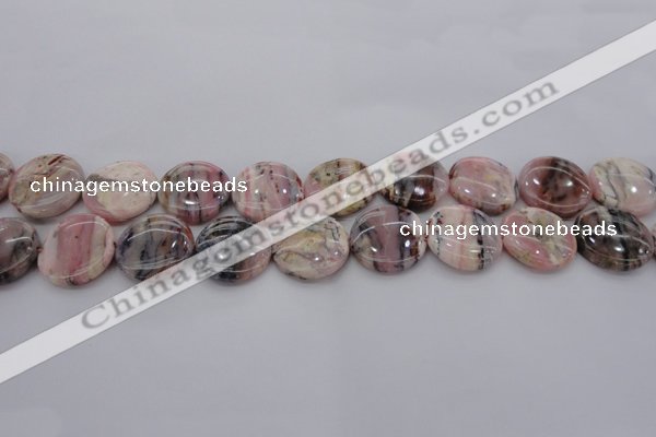 COP1261 15.5 inches 12mm flat round natural pink opal gemstone beads