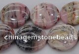 COP1264 15.5 inches 18mm flat round natural pink opal gemstone beads