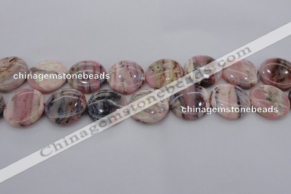 COP1264 15.5 inches 18mm flat round natural pink opal gemstone beads