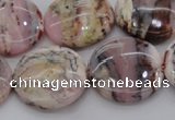 COP1266 15.5 inches 22mm flat round natural pink opal gemstone beads