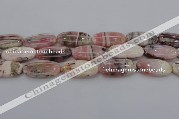 COP1283 15.5 inches 25*50mm oval natural pink opal gemstone beads