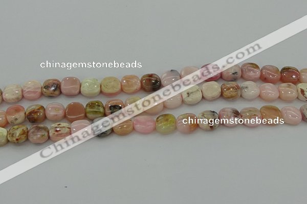 COP1298 15.5 inches 10*10mm square natural pink opal beads