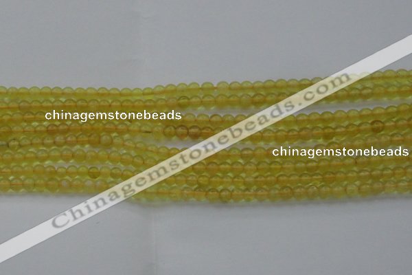 COP1300 15.5 inches 4mm round natural yellow opal gemstone beads