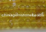 COP1310 15.5 inches 4*6mm faceted rondelle yellow opal gemstone beads