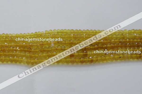 COP1310 15.5 inches 4*6mm faceted rondelle yellow opal gemstone beads