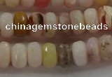 COP1322 15.5 inches 5*8mm faceted rondelle natural pink opal beads