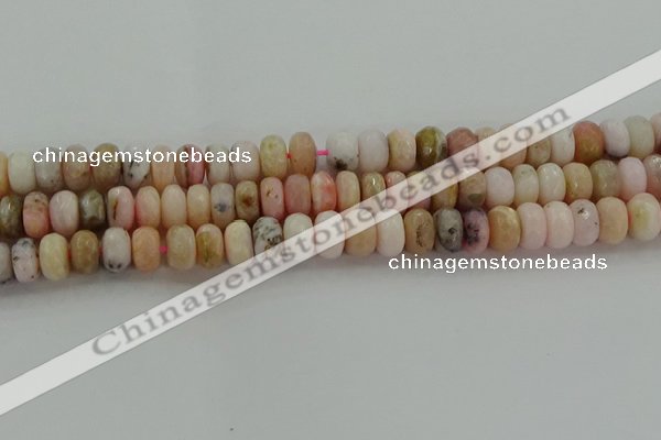 COP1323 15.5 inches 6*10mm faceted rondelle natural pink opal beads