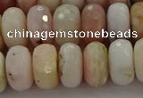 COP1324 15.5 inches 7*12mm faceted rondelle natural pink opal beads