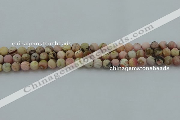 COP1331 15.5 inches 6mm round matte natural pink opal gemstone beads