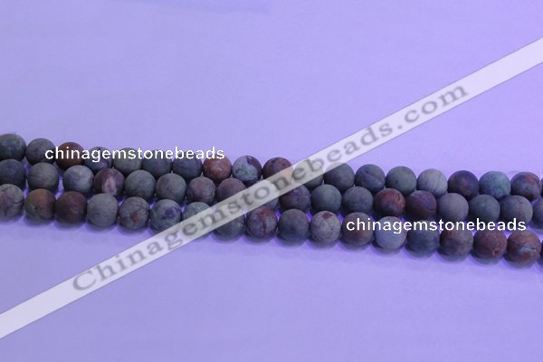 COP1351 15.5 inches 6mm round matte green opal gemstone beads
