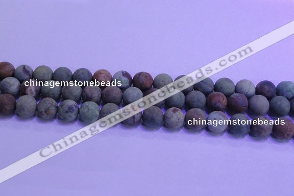 COP1353 15.5 inches 10mm round matte green opal gemstone beads