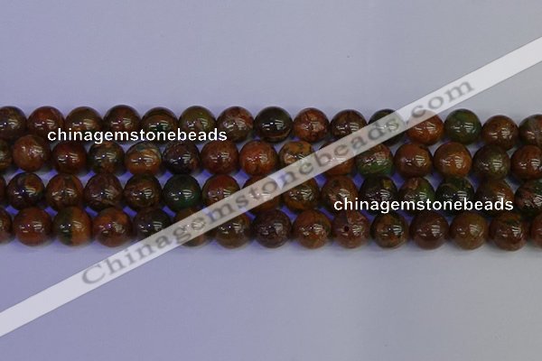 COP1365 15.5 inches 14mm round African green opal beads wholesale