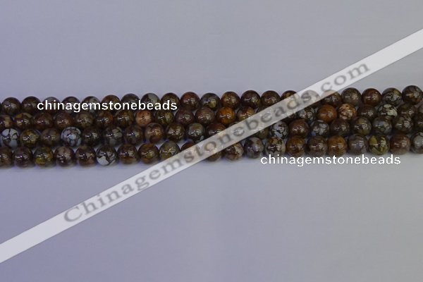 COP1371 15.5 inches 6mm round fire lace opal beads wholesale