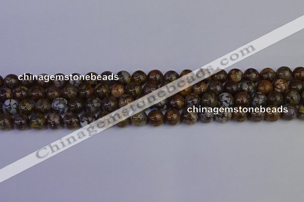 COP1372 15.5 inches 8mm round fire lace opal beads wholesale