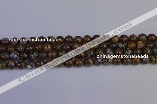 COP1373 15.5 inches 10mm round fire lace opal beads wholesale