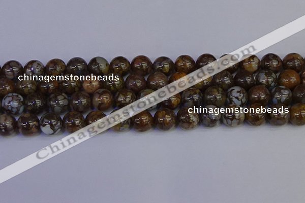 COP1375 15.5 inches 14mm round fire lace opal beads wholesale