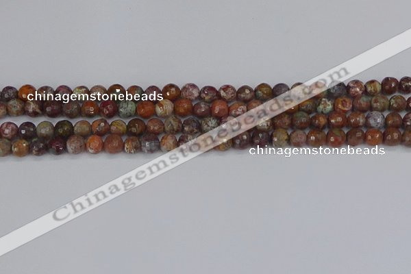 COP1393 15.5 inches 4mm faceted round African green opal beads