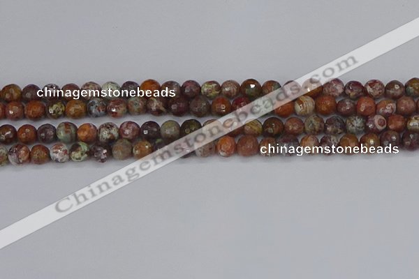 COP1394 15.5 inches 6mm faceted round African green opal beads