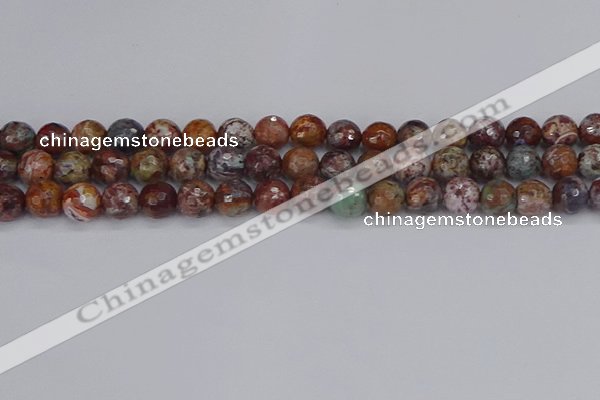 COP1395 15.5 inches 8mm faceted round African green opal beads