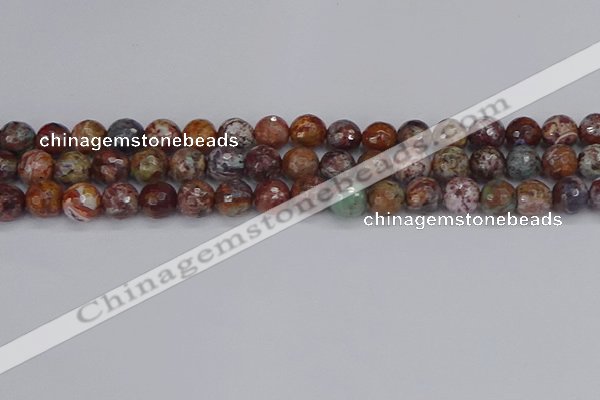 COP1395 15.5 inches 8mm faceted round African green opal beads