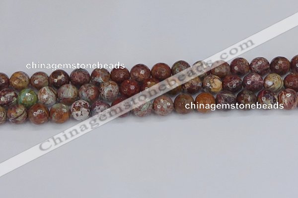 COP1396 15.5 inches 10mm faceted round African green opal beads