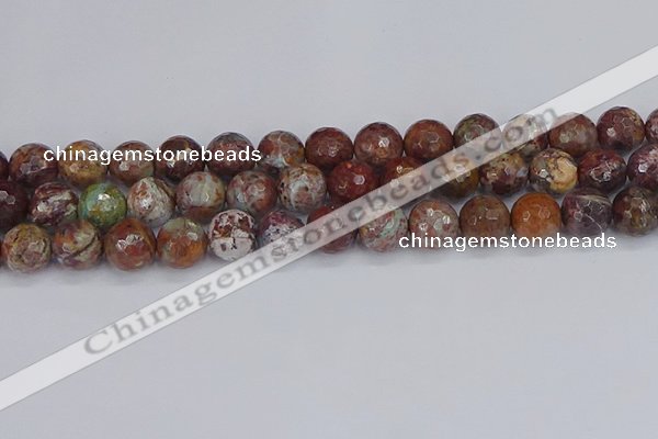 COP1397 15.5 inches 12mm faceted round African green opal beads