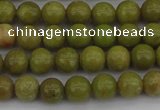 COP1400 15.5 inches 4mm round yellow opal gemstone beads