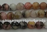 COP1411 15.5 inches 6mm faceted round natural pink opal gemstone beads