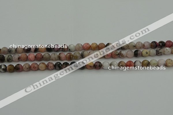 COP1411 15.5 inches 6mm faceted round natural pink opal gemstone beads