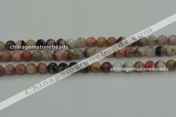 COP1414 15.5 inches 12mm faceted round natural pink opal gemstone beads