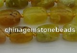 COP1420 15.5 inches 10*14mm drum yellow opal gemstone beads