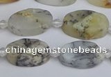 COP1431 15.5 inches 10*16mm oval white opal gemstone beads