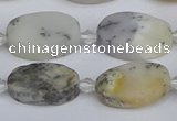 COP1432 15.5 inches 12*18mm oval white opal gemstone beads