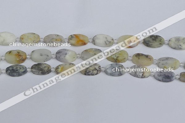 COP1432 15.5 inches 12*18mm oval white opal gemstone beads