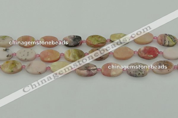 COP1436 15.5 inches 10*16mm oval natural pink opal gemstone beads