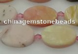 COP1437 15.5 inches 12*18mm oval natural pink opal gemstone beads