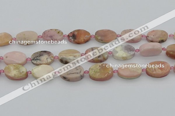 COP1439 15.5 inches 16*22mm oval natural pink opal gemstone beads