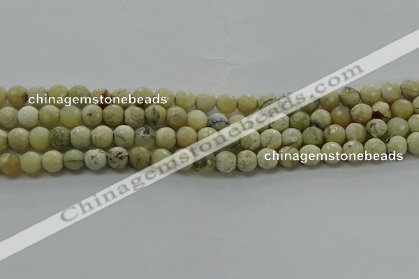 COP1471 15.5 inches 6mm faceted round African opal gemstone beads