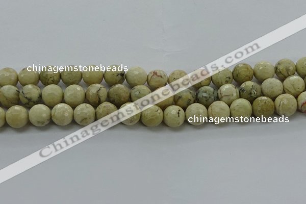 COP1473 15.5 inches 10mm faceted round African opal gemstone beads