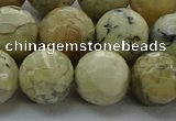 COP1474 15.5 inches 12mm faceted round African opal gemstone beads