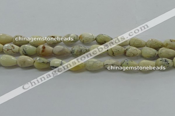 COP1480 15.5 inches 8*12mm faceted teardrop African opal gemstone beads