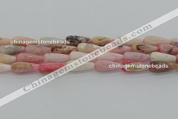 COP1490 15.5 inches 8*20mm teardrop natural pink opal beads