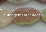 COP1493 15.5 inches 22*30mm faceted freeform natural pink opal beads