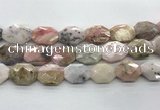 COP1496 18*25mm - 20*28mm faceted octagonal natural pink opal beads