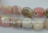 COP15 15.5 inches 10*12mm nugget natural pink opal beads wholesale