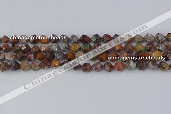 COP1501 15.5 inches 8mm faceted nuggets African green opal beads
