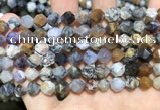 COP1516 15.5 inches 6mm faceted nuggets amethyst sage opal beads